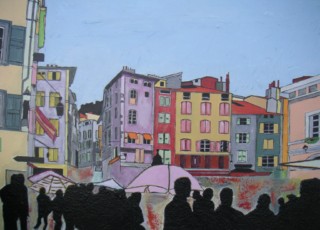 La place du plot - Acrylique 46 X 61 - Octobre 2004
