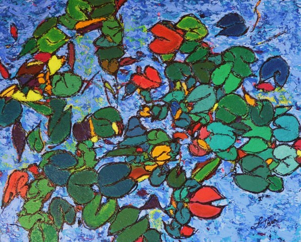A fleur d'eau  - Acrylique 65 X 81 - Novembre 2010