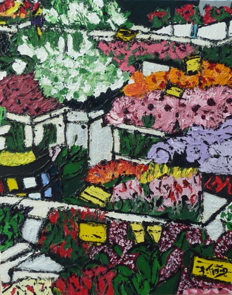 Marché aux fleurs - Acrylique 41 X 33 - Mai 2011