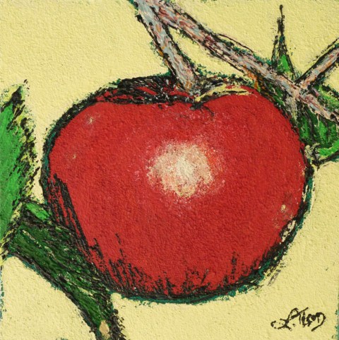 Pomme rouge - Acrylique 30 X 30 - Août 2010