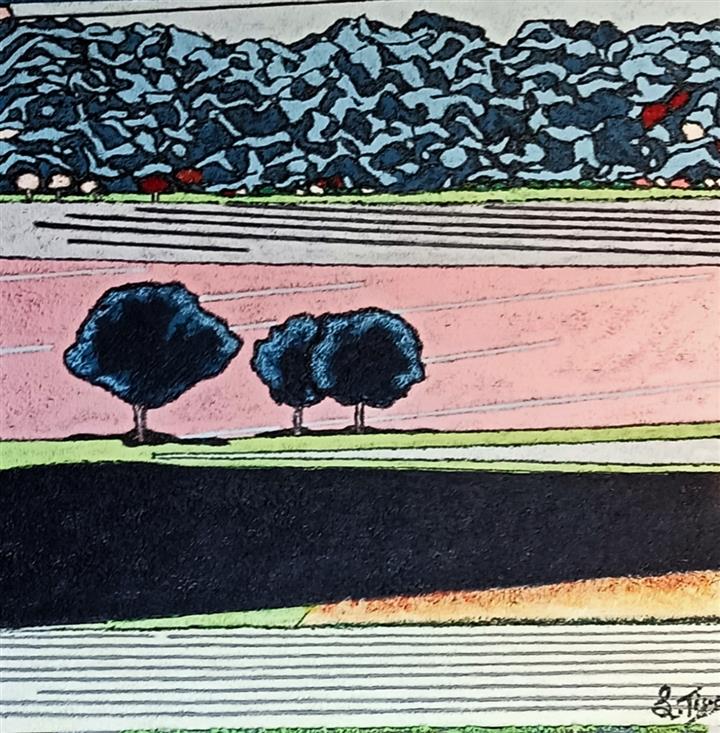 Au pied de mon arbre - Acrylique 70 X70 - Juillet 2025