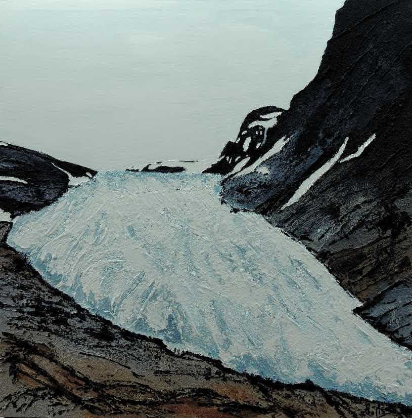Au pied du glacier Svartisenn  - Acrylique 80 X 80 - Avril 2016