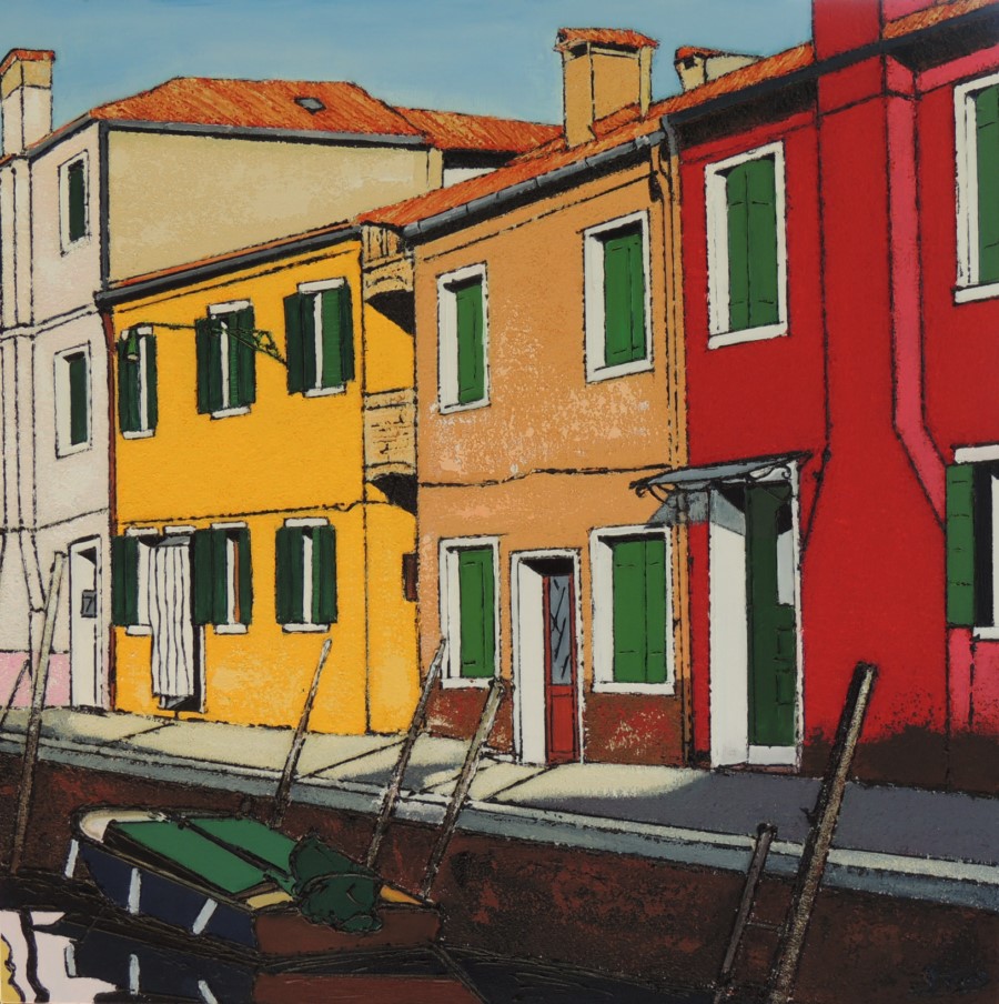 Barque à Burano - Acrylique 70 X 70 - Mars 2014