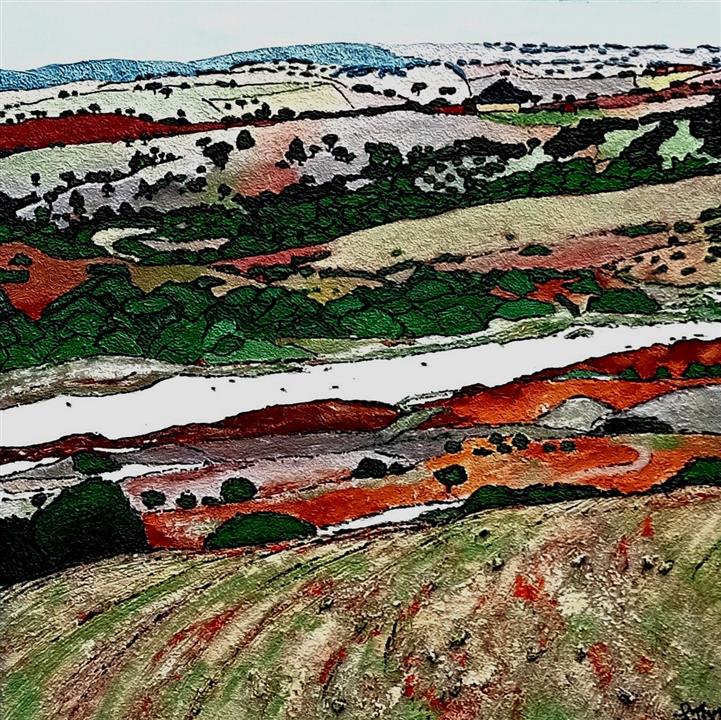 Campagne Marocaine - Acrylique 90 X 90 - Janvier 2025