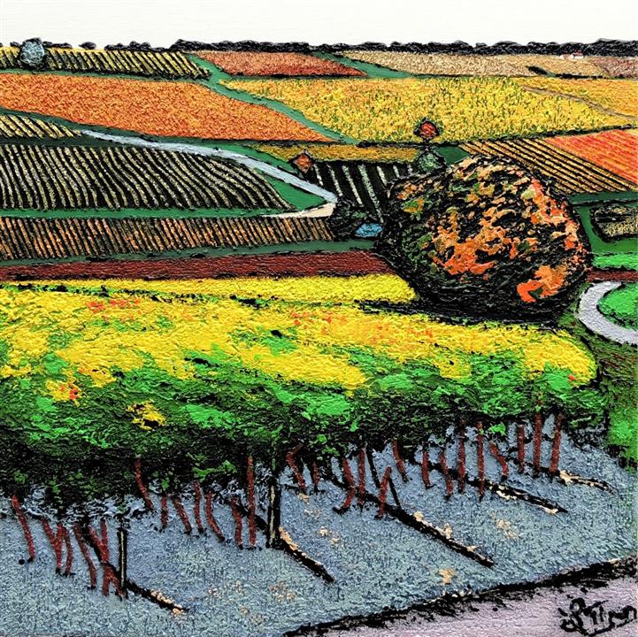 En Bourgogne - Acrylique 50 X 50 - Mai 2018