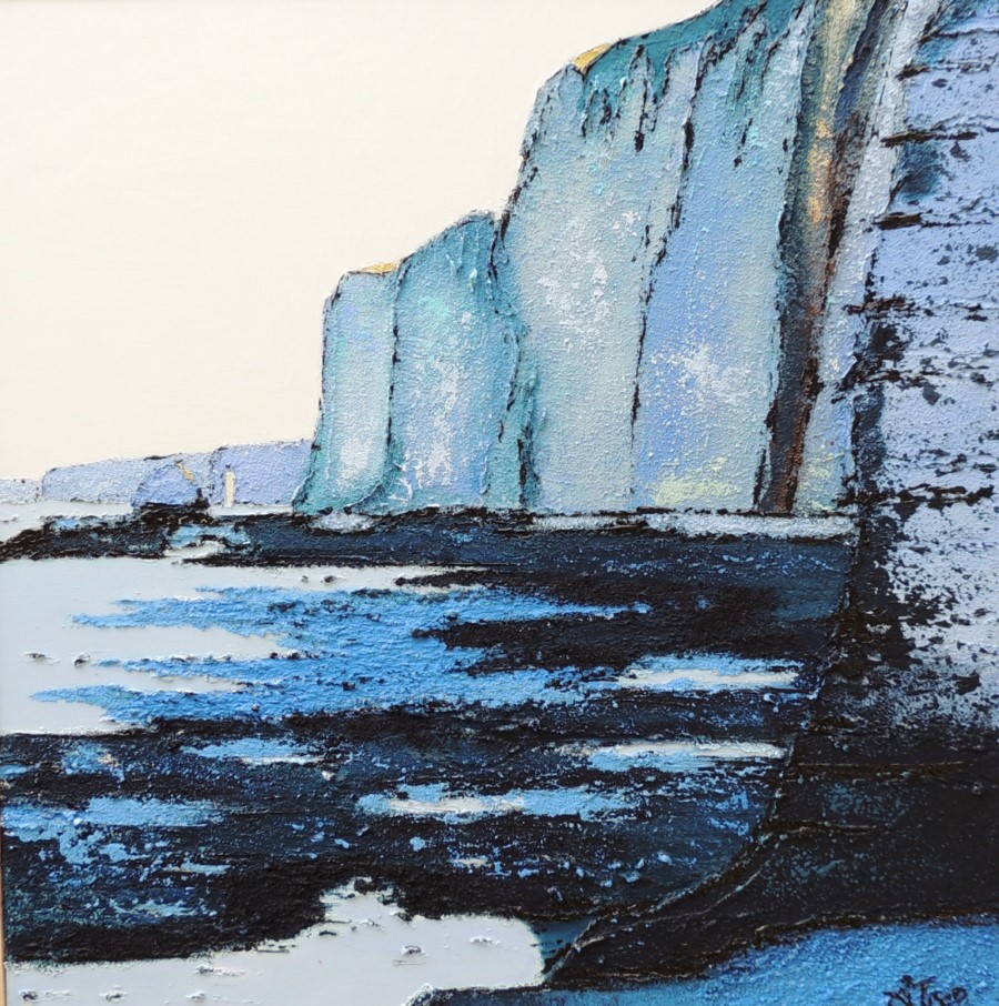 Etretat en bleu - Acrylique 70 X 70 - Août 2014