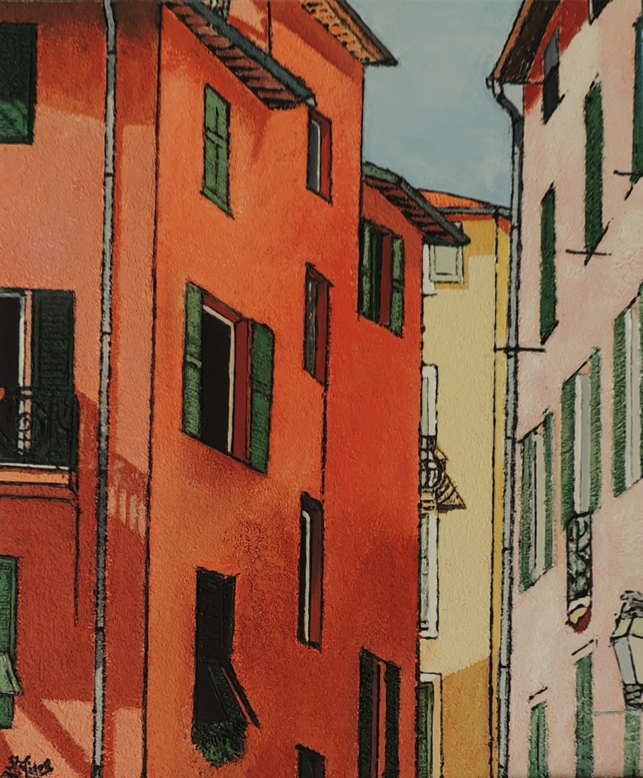 Façades Niçoises - Acrylique 55 X 46 - Août 2013