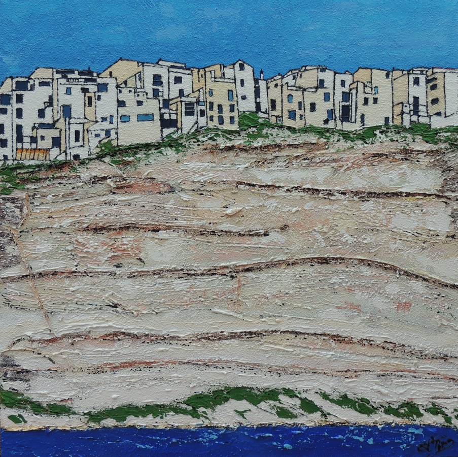 Falaise à Bonifacio - Acrylique 80 X 80 - Janvier 2013
