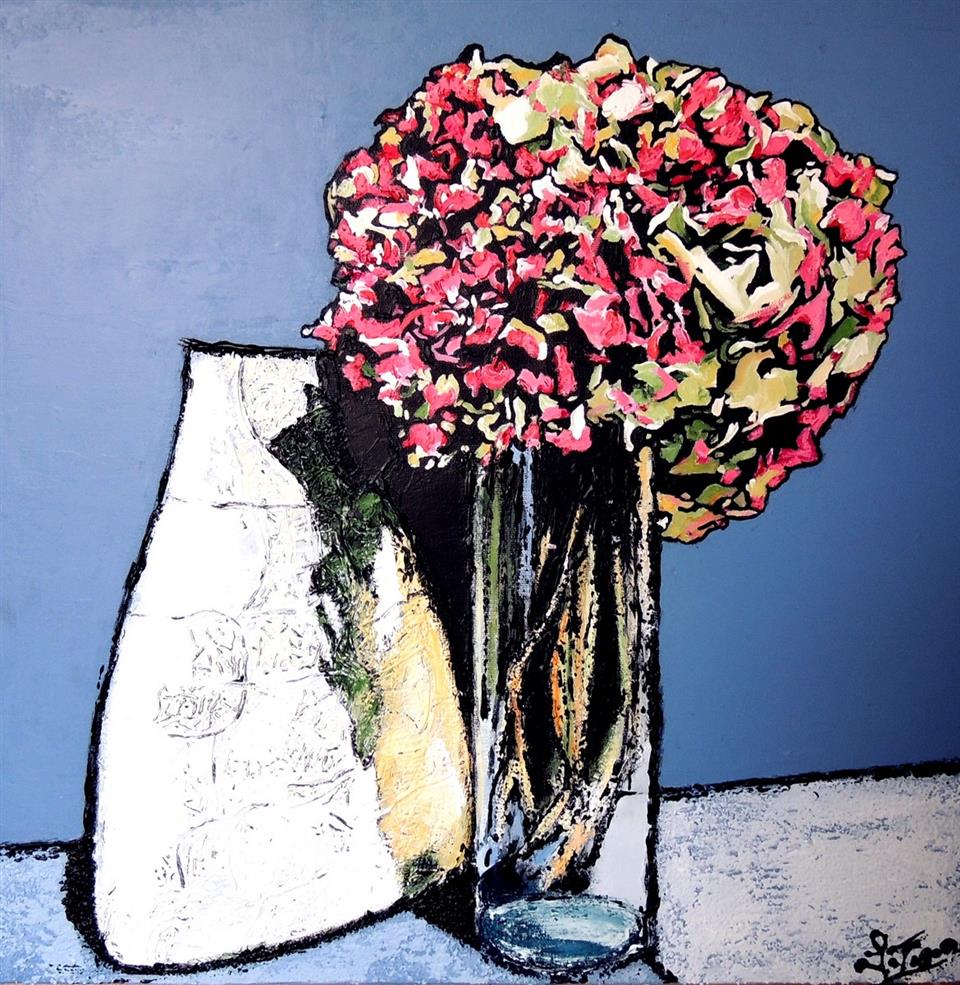 Hortensia - Acrylique 50 X 50 - Mars 2021