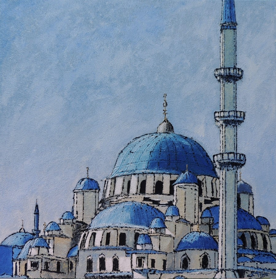 Istanbul - La Mosquée Bleue - Acrylique 80 X 80 - Novembre 2013