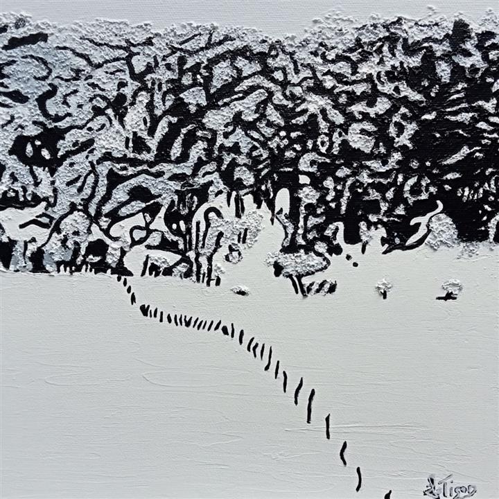 Journée d'hiver - Acrylique 30 X 30 - Mars 2025