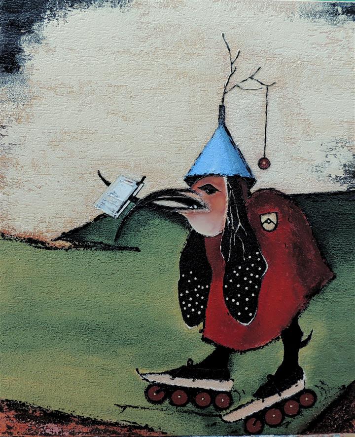 Le messager du futur d'après J. Bosch - Arcylique 65 X 54 - Décembre 2016