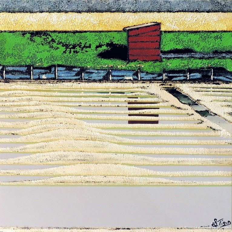 Marais salants à Noirmoutier - Acrylique 70 X 70 - Septembre 2018