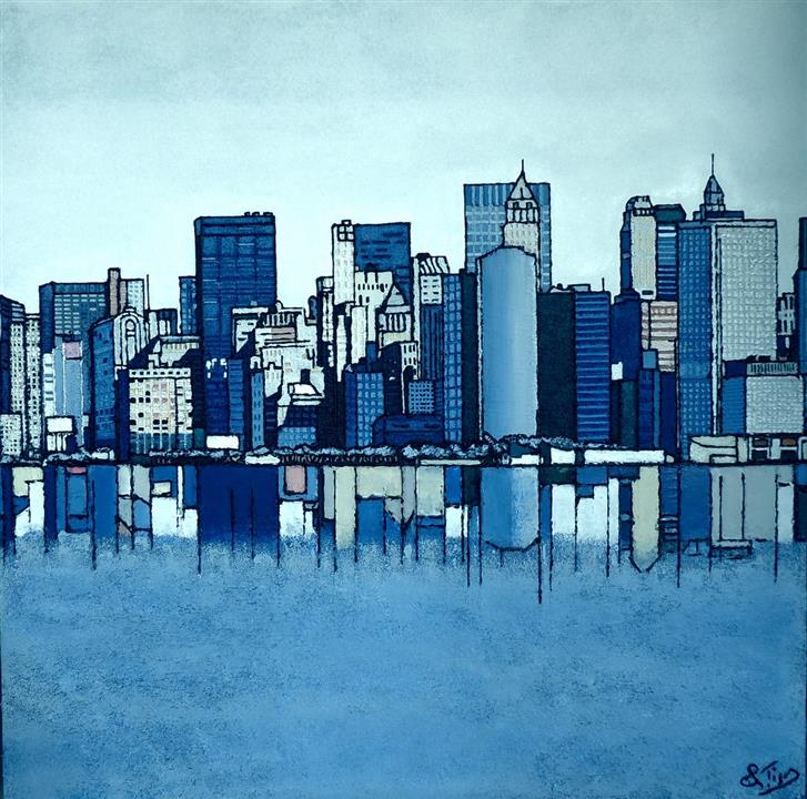 New York - South Manhattan - Acrylique 90 X 90 - Février 2021