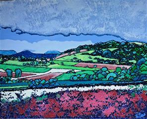 Près du chateau de La Chaux Montgros - Acrylique 92 X 73 - Juillet 2026