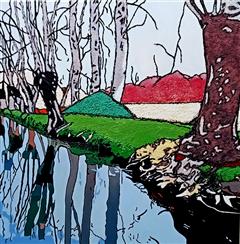 Reflets solitaires  - Arylique 90 X 90 - Janvier 2026