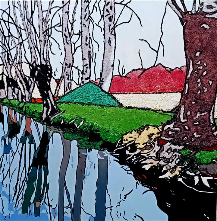 Reflets solitaires  - Arylique 90 X 90 - Janvier 2026