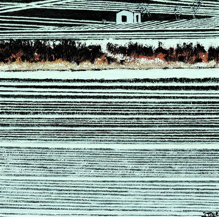 Sillons enneigés - Acrylique 70 X 70 - Mai 2017