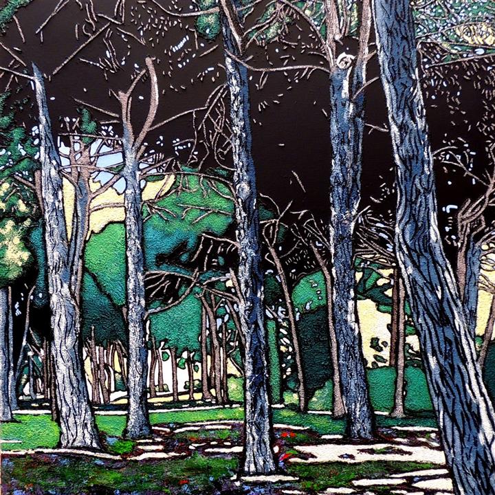Sous-bois Camarguais - Acrylique 80 X 80 - Septembre 2024