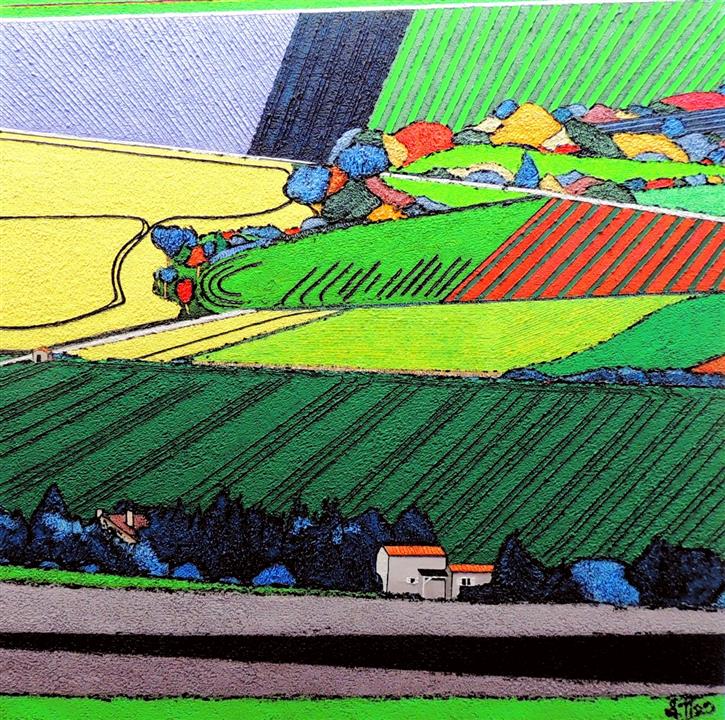 Vue de Nonette - Acrylique 100 X 100 - Mai 2018